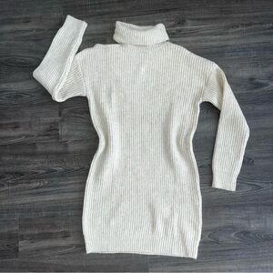 Bobeau Cold Shoulder Turtleneck Sweater Dress